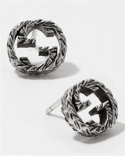 women gucci earrings silver|interlocking gucci earrings.